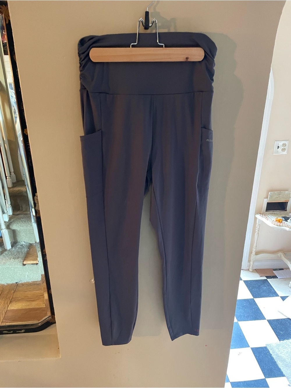 Peace Love World grey High-Waist Leggings with Side Pockets